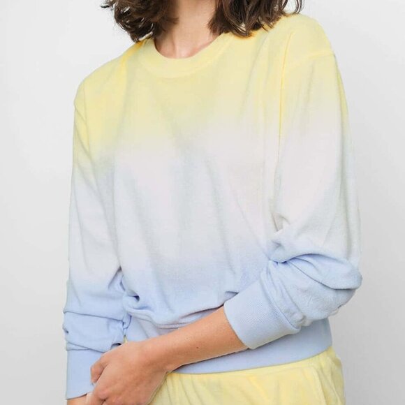 Rails Ramona Sweater Sky Blue Dip Dye Yellow Gradient Pastel Breezy Long Sleeve - Picture 4 of 11